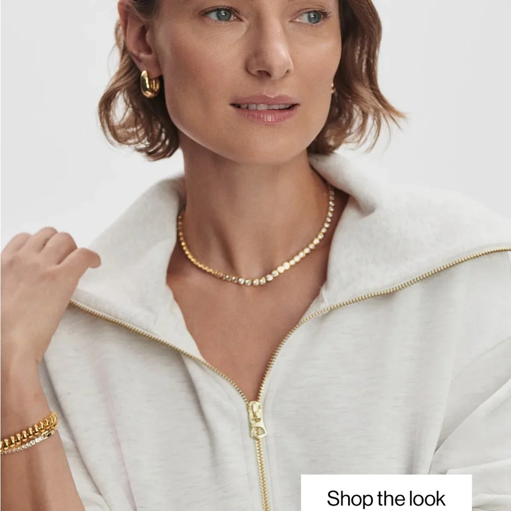 Varley Larson Ivory Marl Half-Zip Sweater - Picture 5 of 16